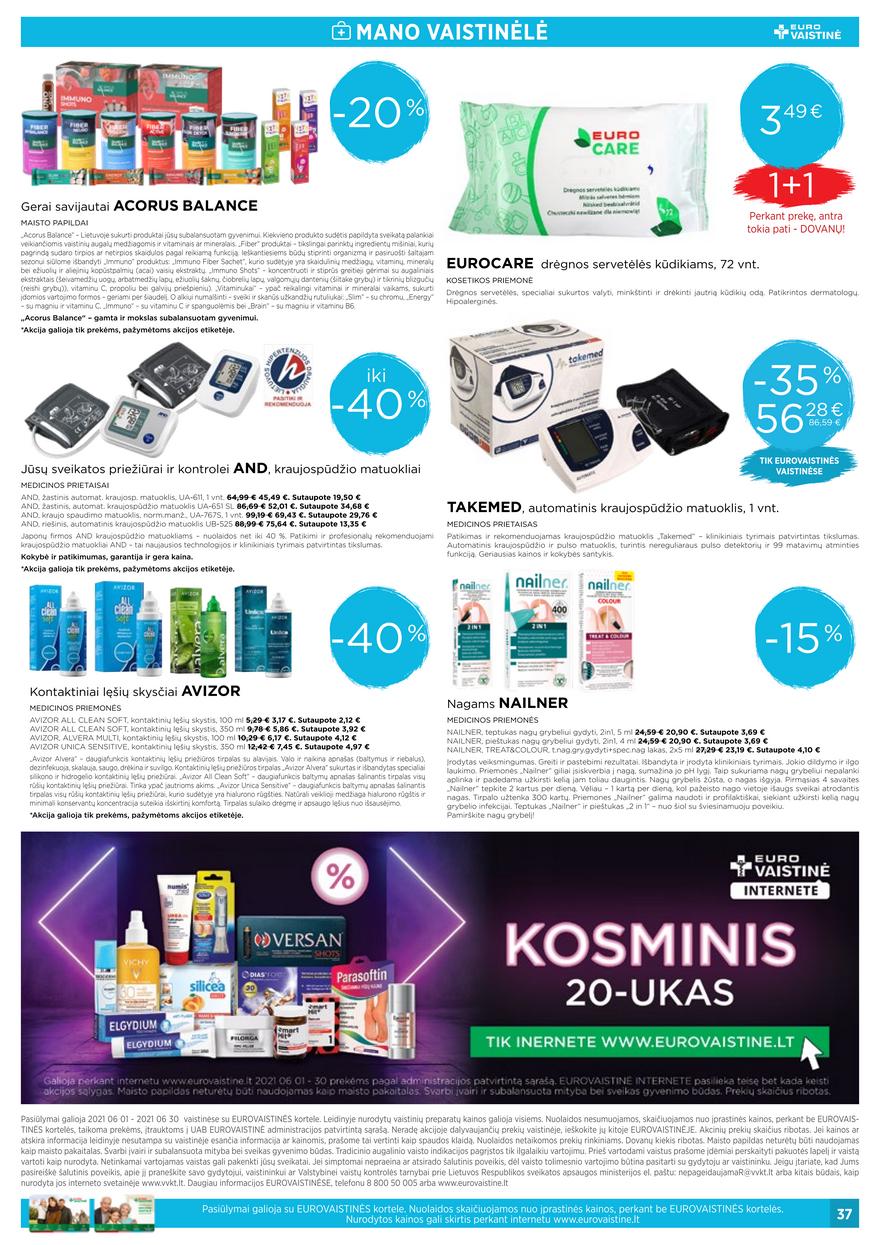 Euro vaistinė leidinys akcijos nuo 
  2021-06-01 iki 
  2021-06-30 | Leidinukas.lt puslapis 37