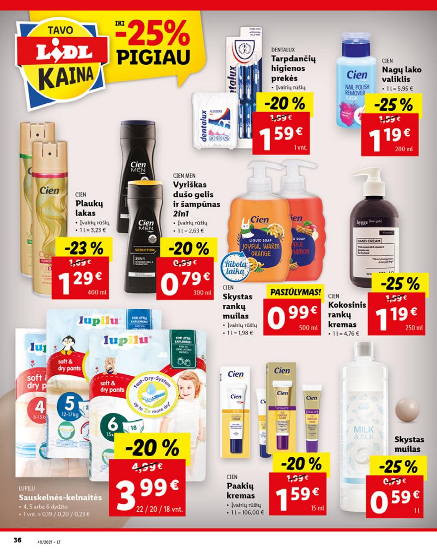 Lidl maisto prekių pasiūlymai akcijos nuo 
  2021-10-04 iki 
  2021-10-10 | Leidinukas.lt puslapis 36