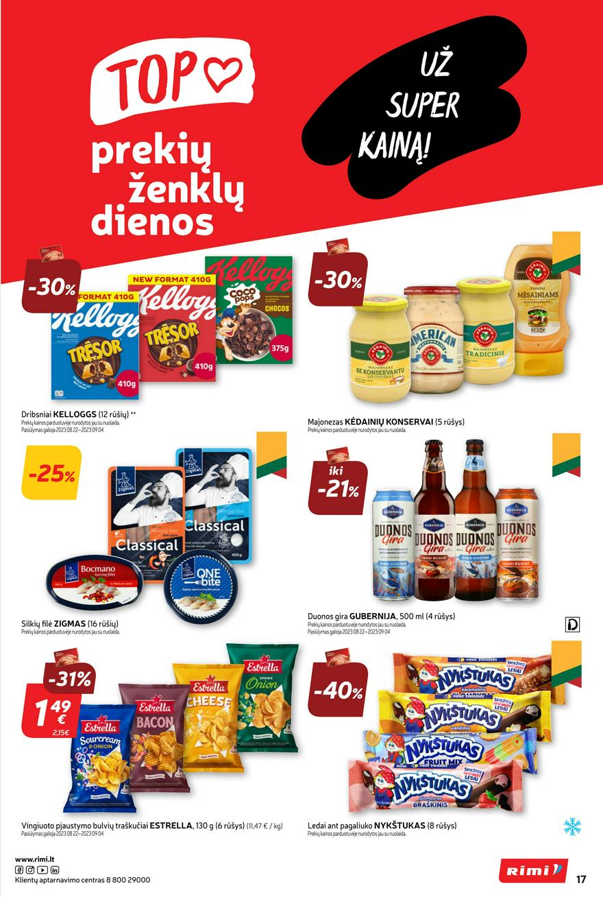 Rimi savaitinis leidinys akcijos nuo 
  2023-08-22 iki 
  2023-08-28 | Leidinukas.lt puslapis 17