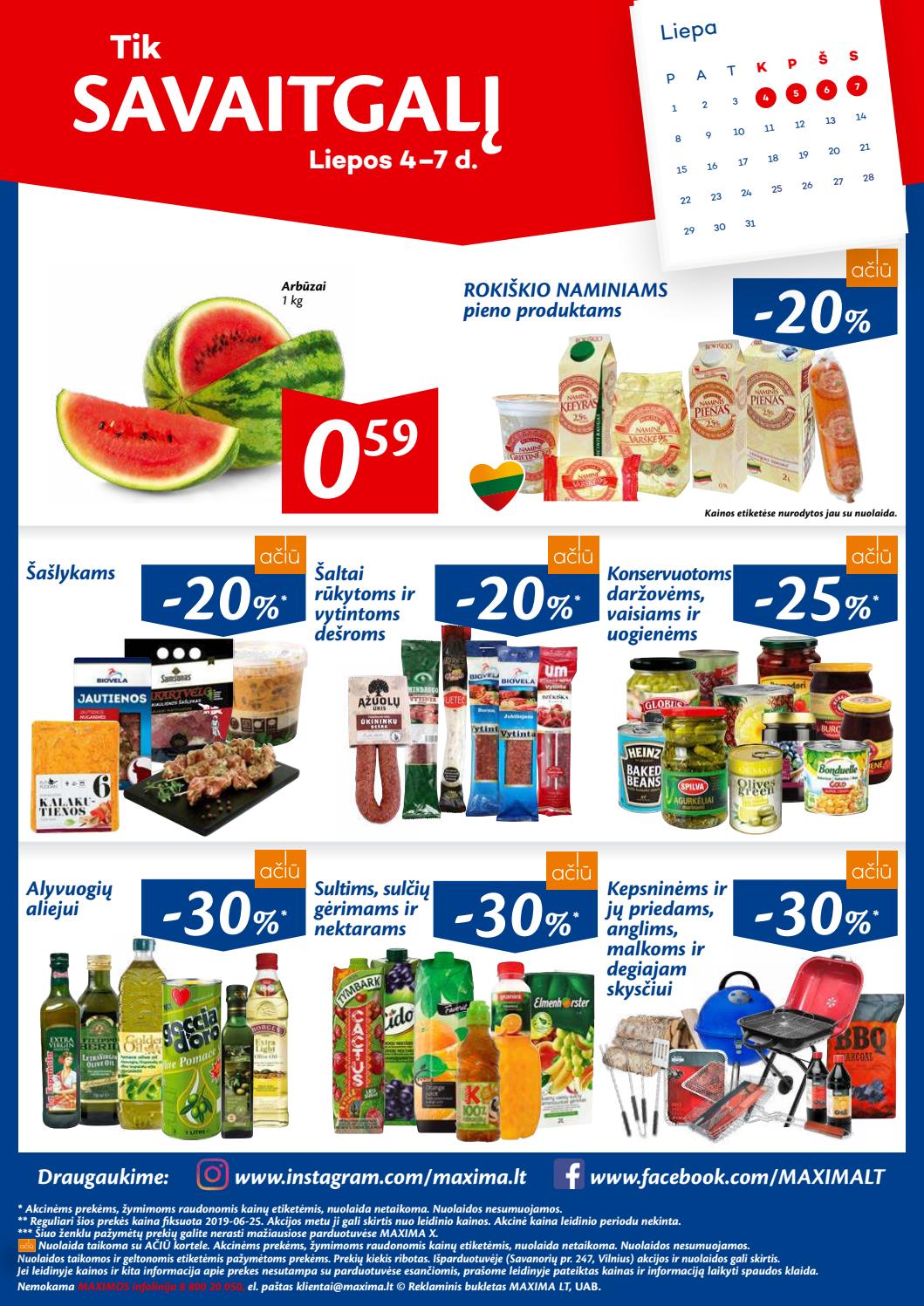 Maxima kaininis leidinys akcijos nuo 
  2019-07-02 iki 
  2019-07-08 | Leidinukas.lt puslapis 20