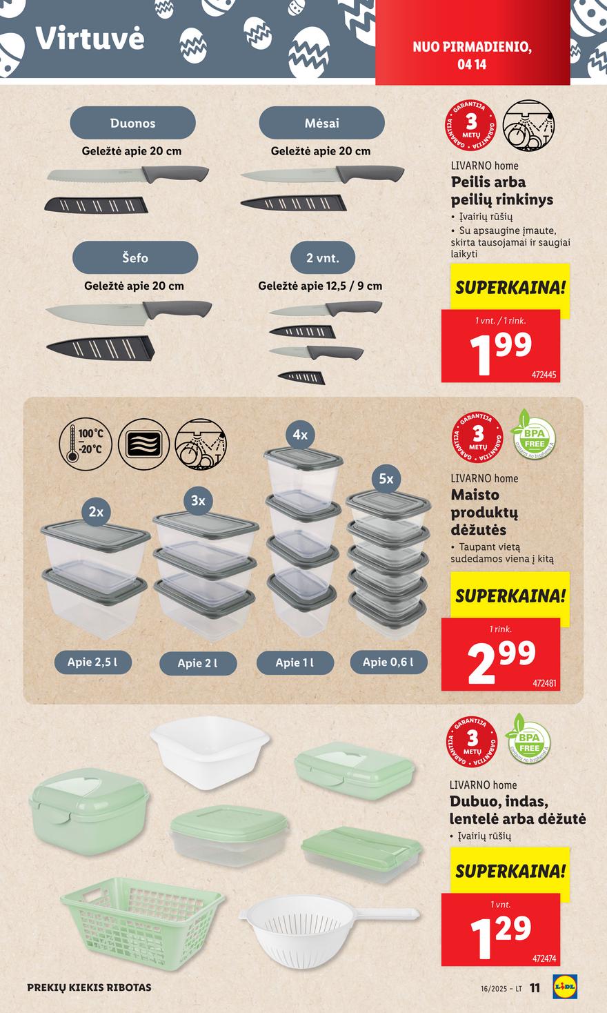 Lidl ne maisto leidinys akcijos nuo 
  2025-04-14 iki 
  2025-04-19 | Leidinukas.lt puslapis 11
