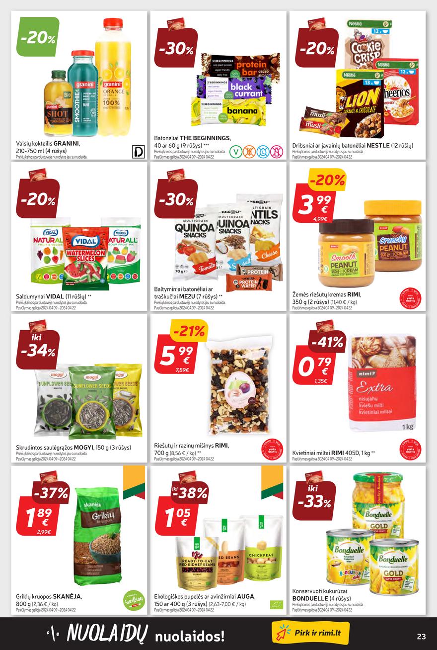 Rimi savaitinis leidinys akcijos nuo 
  2024-04-09 iki 
  2024-04-15 | Leidinukas.lt puslapis 23