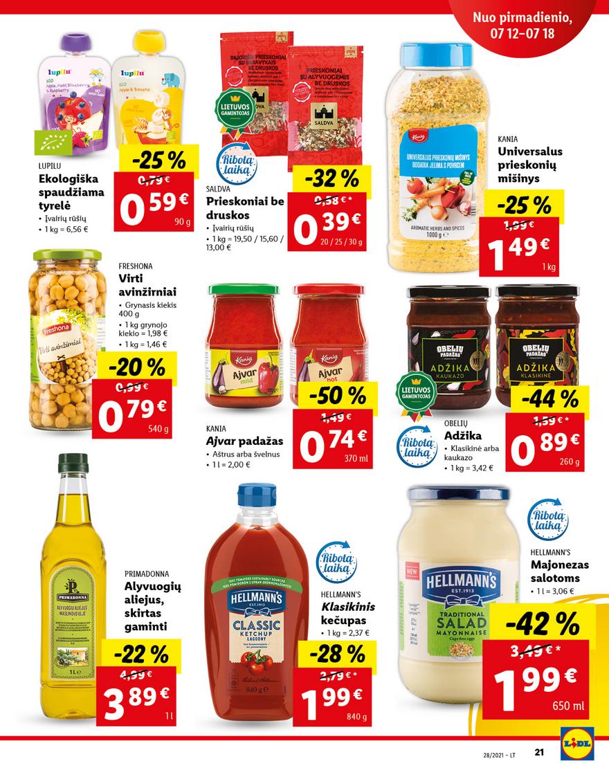 Lidl maisto prekių pasiūlymai akcijos nuo 
  2021-07-12 iki 
  2021-07-18 | Leidinukas.lt puslapis 21