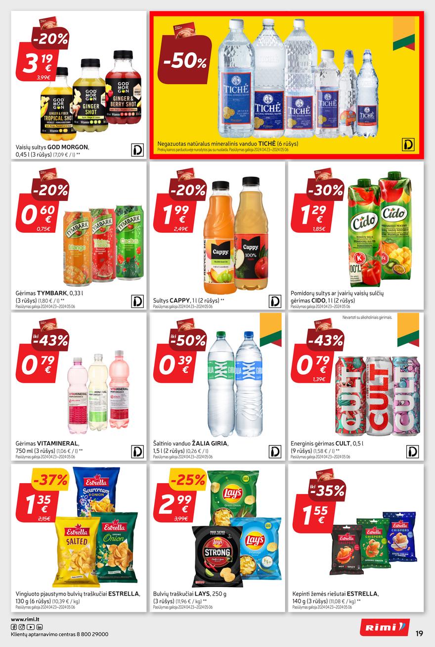 Rimi savaitinis leidinys akcijos nuo
2024-04-30 iki
2024-05-06 | Leidinukas.lt puslapis 19