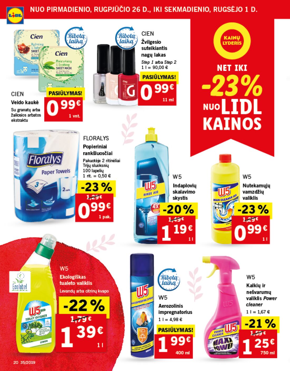 Lidl savaitinis leidinys akcijos nuo 
  2019-08-26 iki 
  2019-09-01 | Leidinukas.lt puslapis 20