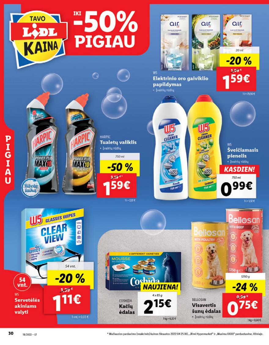 Lidl maisto prekių pasiūlymai akcijos nuo 
  2022-05-02 iki 
  2022-05-08 | Leidinukas.lt puslapis 30