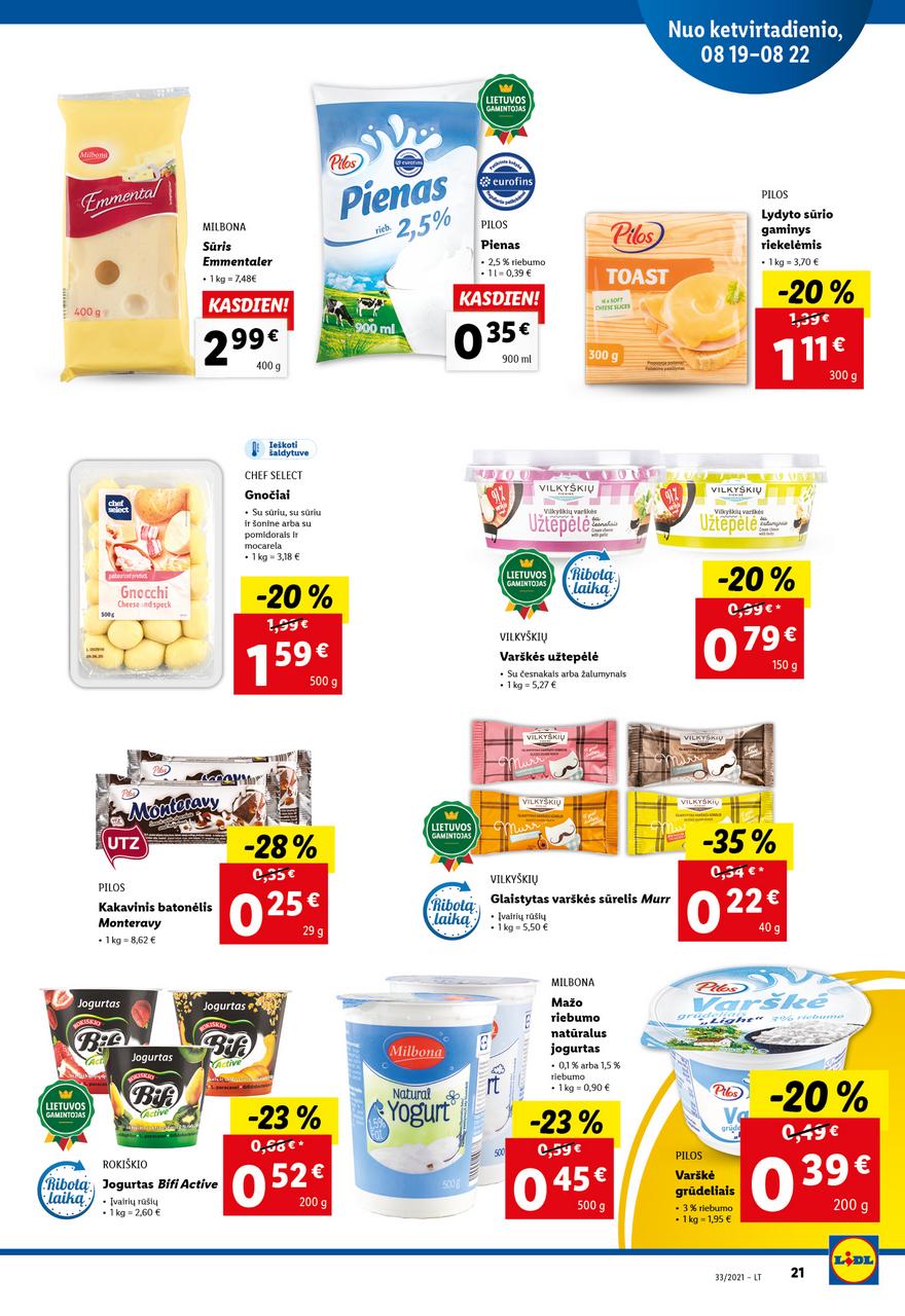 Lidl maisto prekių pasiūlymai akcijos nuo 
  2021-08-16 iki 
  2021-08-22 | Leidinukas.lt puslapis 21