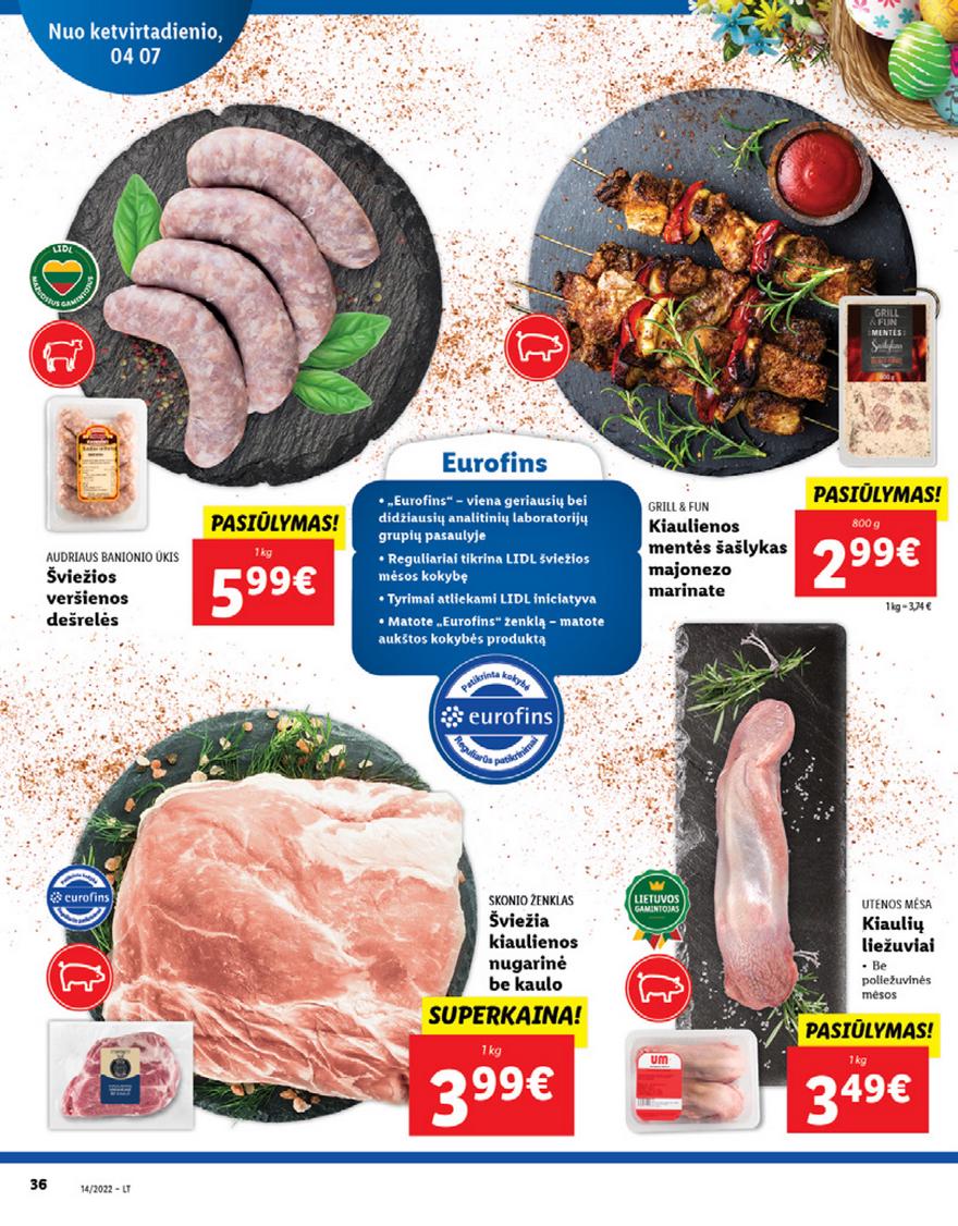 Lidl maisto prekių pasiūlymai akcijos nuo 
  2022-04-04 iki 
  2022-04-10 | Leidinukas.lt puslapis 36