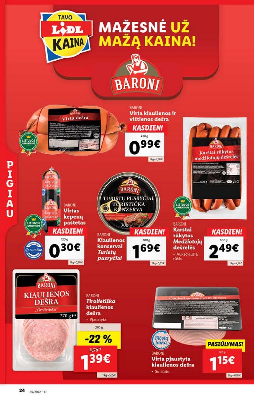 Lidl maisto prekių pasiūlymai akcijos nuo 
  2022-09-26 iki 
  2022-10-02 | Leidinukas.lt puslapis 24