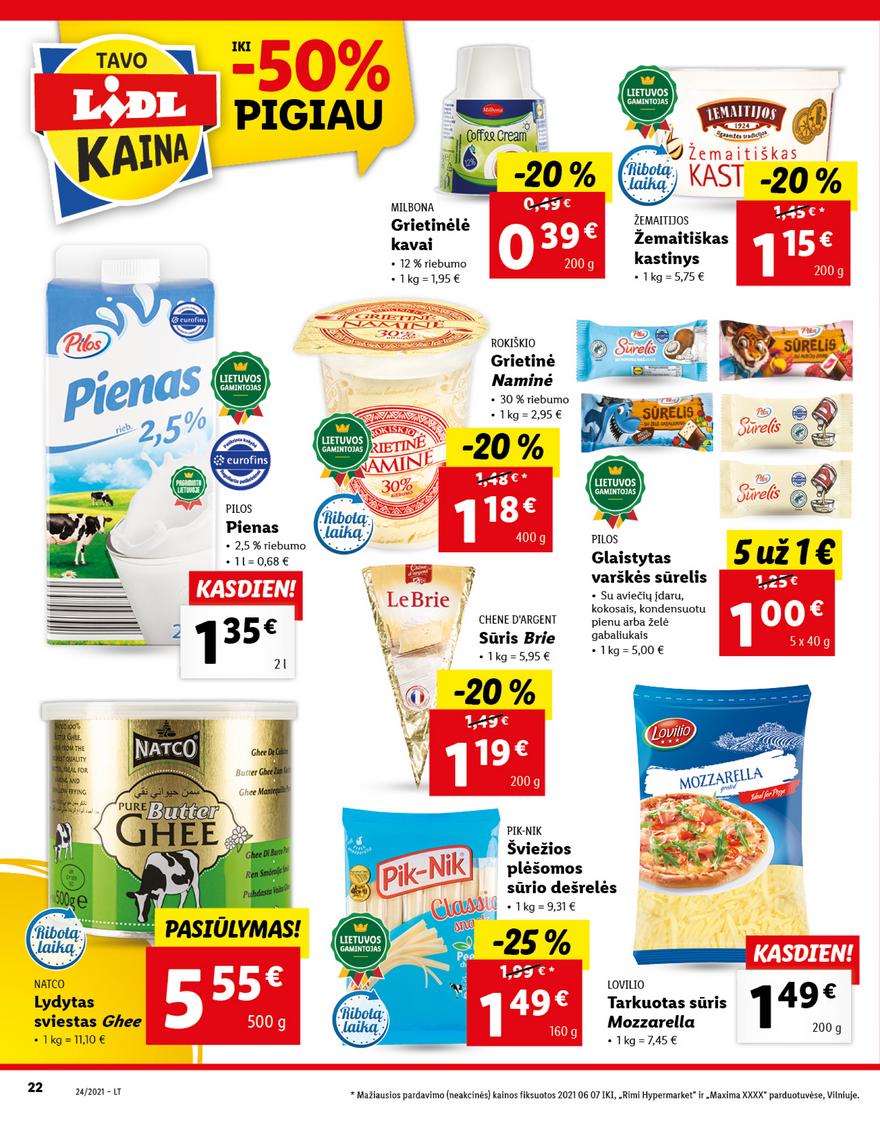 Lidl maisto prekių pasiūlymai akcijos nuo 
  2021-06-14 iki 
  2021-06-20 | Leidinukas.lt puslapis 22