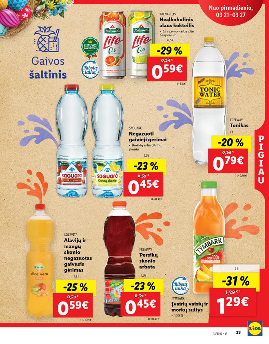 Lidl maisto prekių pasiūlymai akcijos nuo 
  2022-03-21 iki 
  2022-03-27 | Leidinukas.lt puslapis 33