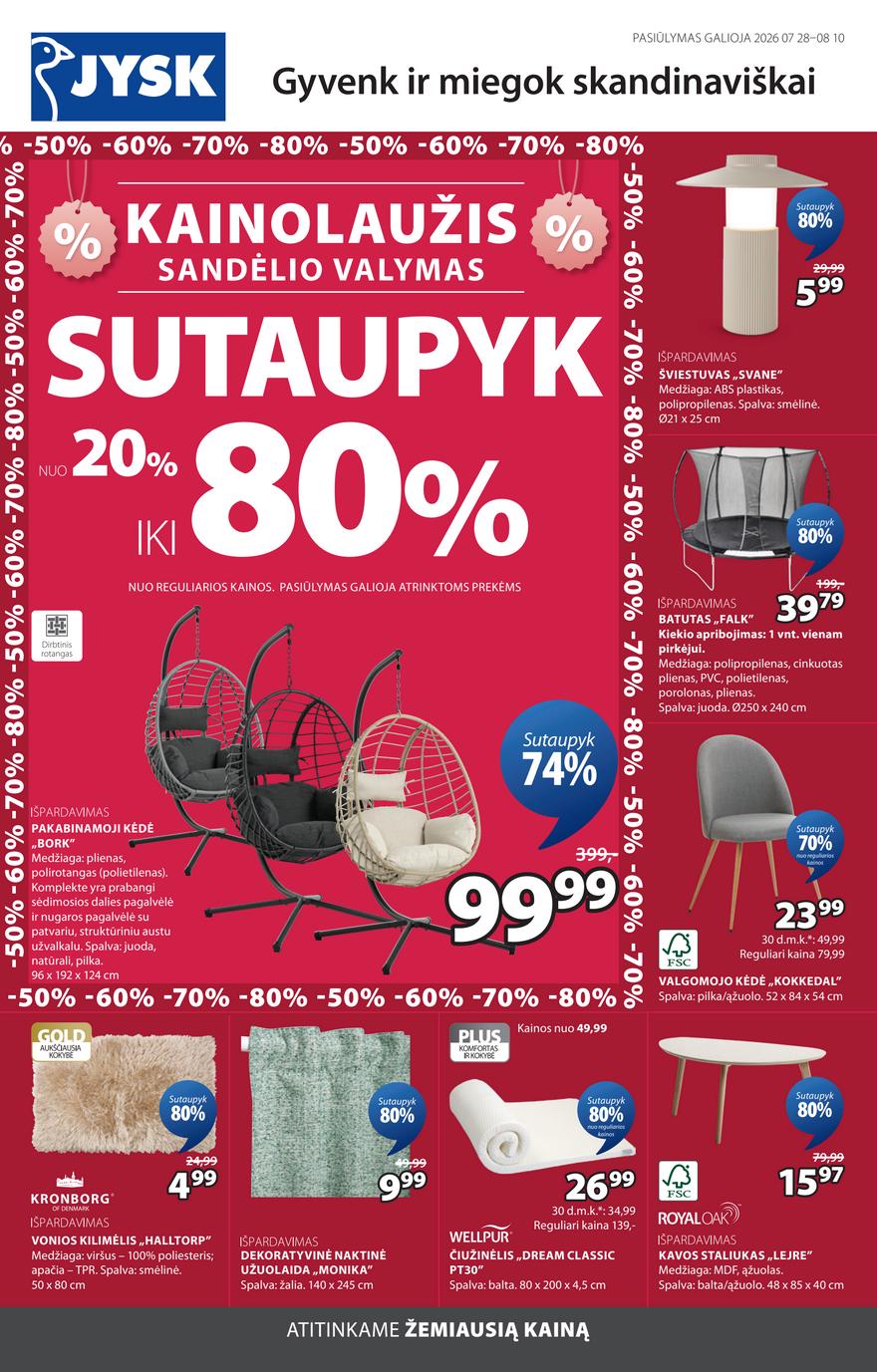 Jysk nuolaidų leidinys akcijos nuo 
  2026-07-28 iki 
  2026-08-10 | Leidinukas.lt puslapis 1