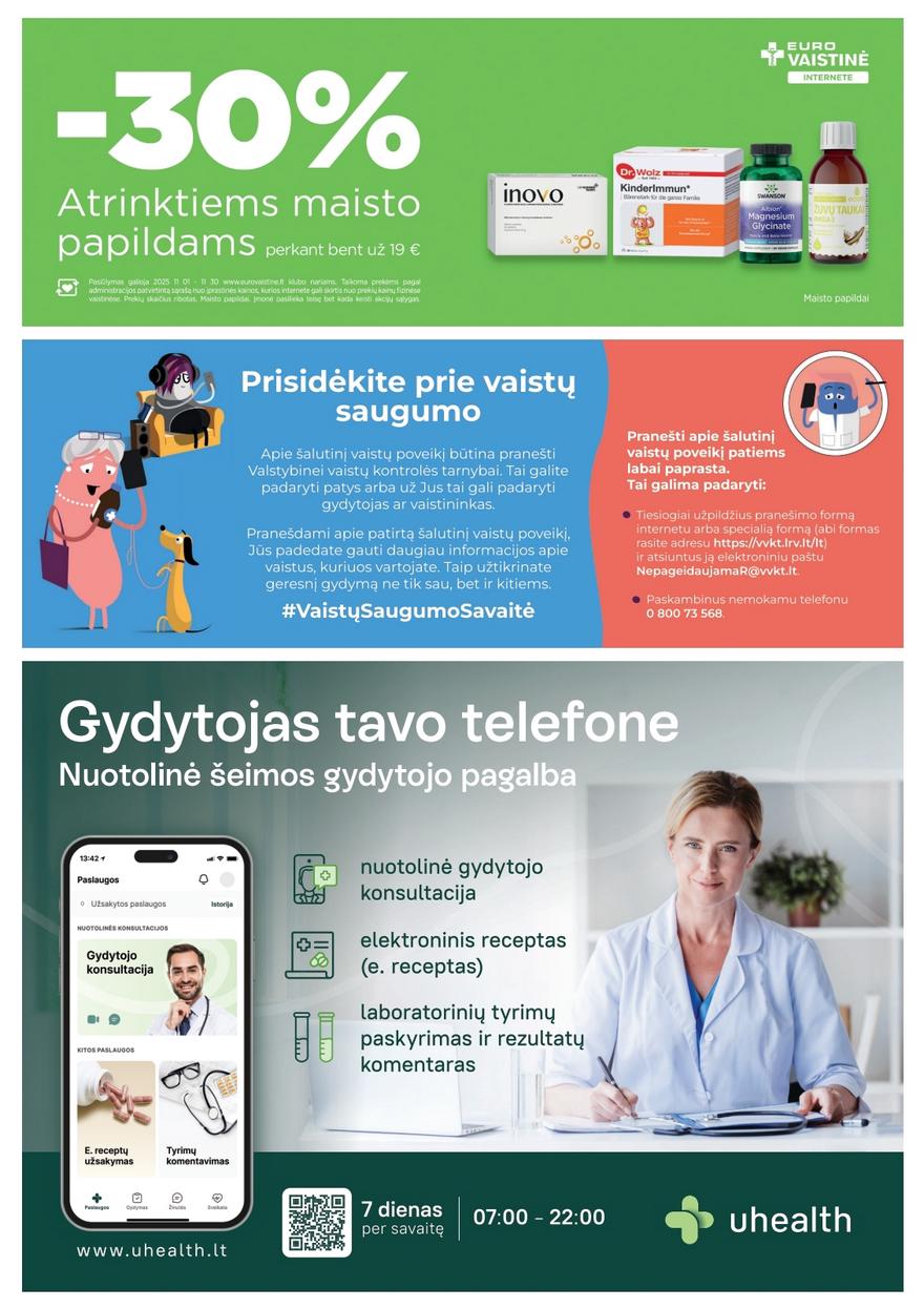 Euro vaistinė katalogas akcijos nuo 
  2025-11-01 iki 
  2025-11-30 | Leidinukas.lt puslapis 23