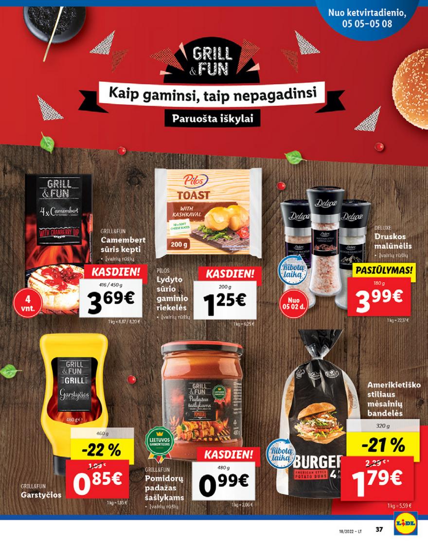 Lidl maisto prekių pasiūlymai akcijos nuo 
  2022-05-02 iki 
  2022-05-08 | Leidinukas.lt puslapis 37