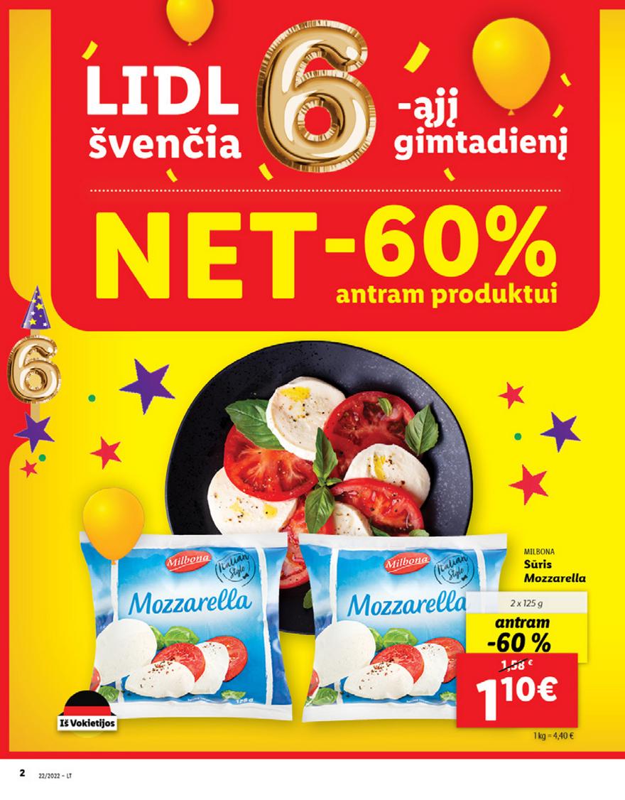 Lidl maisto prekių pasiūlymai akcijos nuo 
  2022-05-30 iki 
  2022-06-05 | Leidinukas.lt puslapis 2