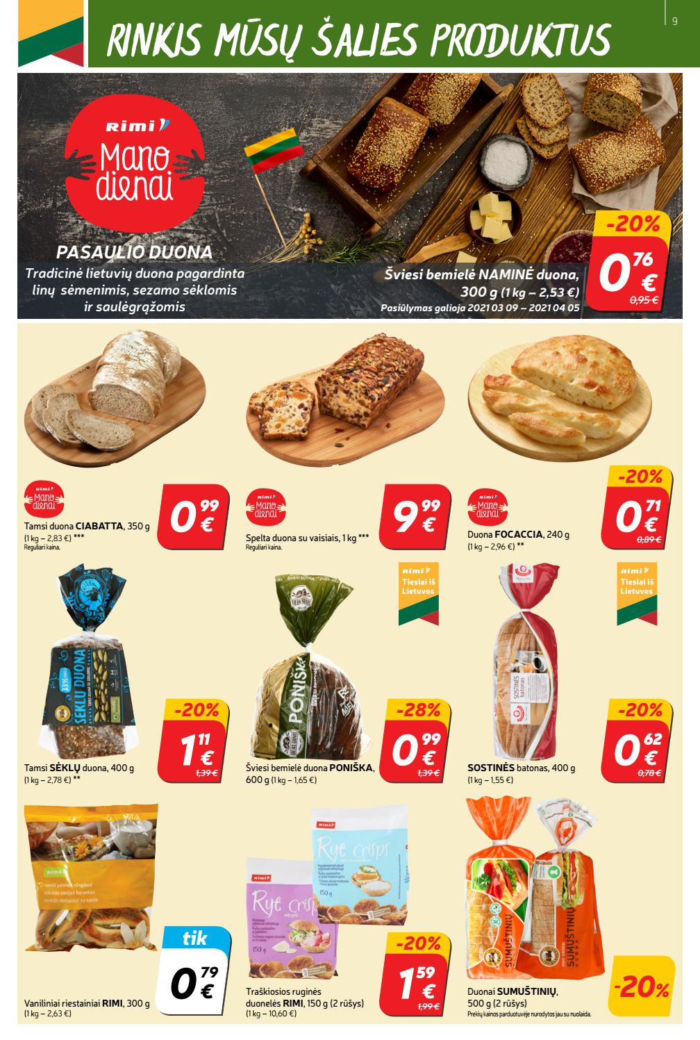 Rimi savaitinis leidinys akcijos nuo 
  2021-03-09 iki 
  2021-03-15 | Leidinukas.lt puslapis 9