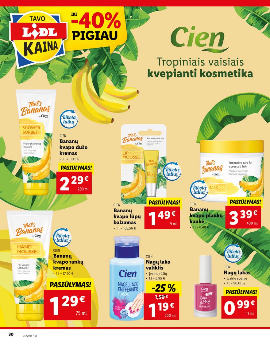 Lidl maisto prekių pasiūlymai akcijos nuo 
  2021-08-30 iki 
  2021-09-05 | Leidinukas.lt puslapis 30