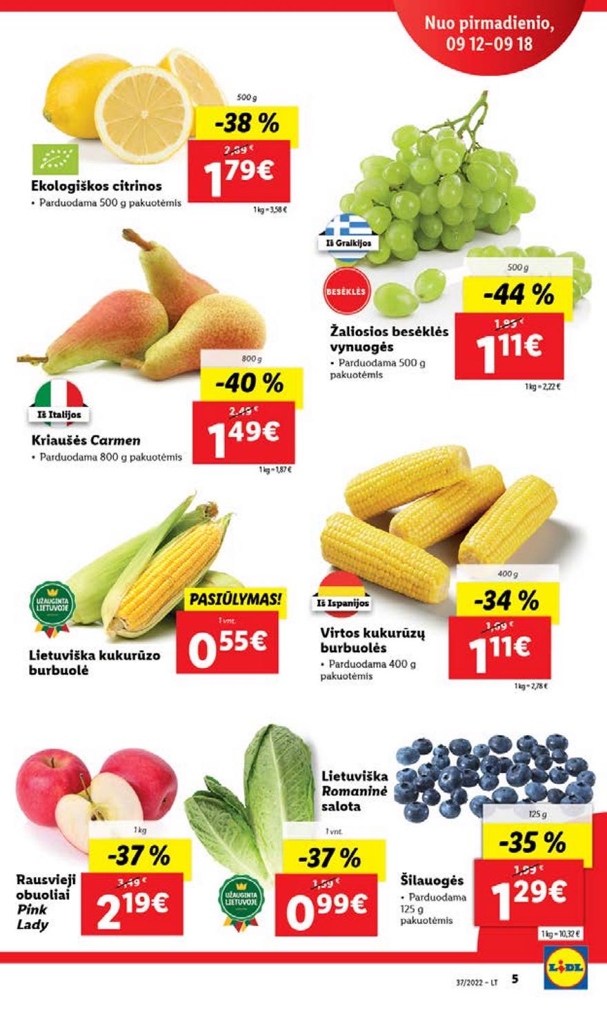 Lidl maisto prekių pasiūlymai akcijos nuo 
  2022-09-12 iki 
  2022-09-18 | Leidinukas.lt puslapis 7