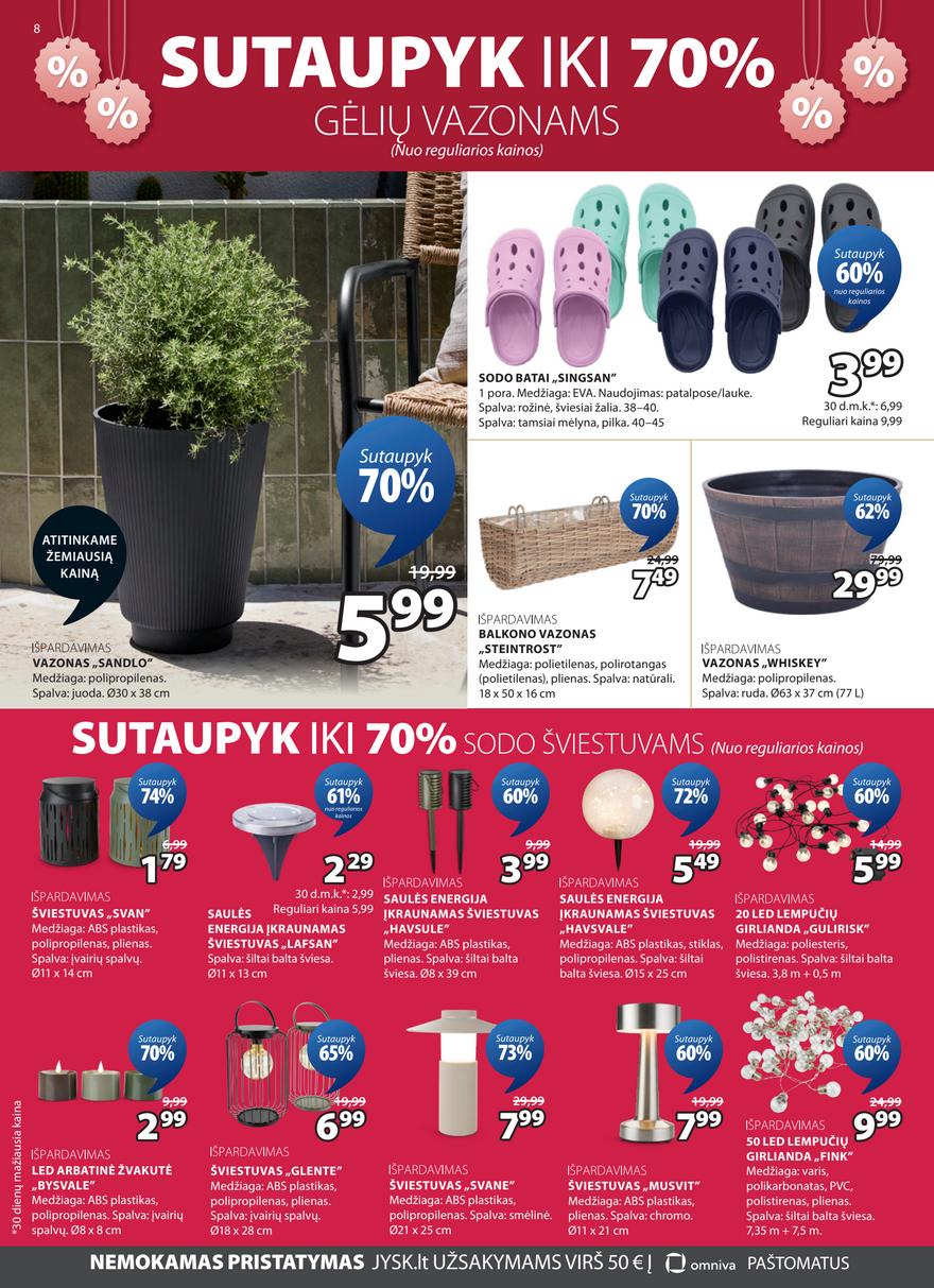 Jysk akcijų leidinys akcijos nuo 
  2026-06-30 iki 
  2026-07-13 | Leidinukas.lt puslapis 8