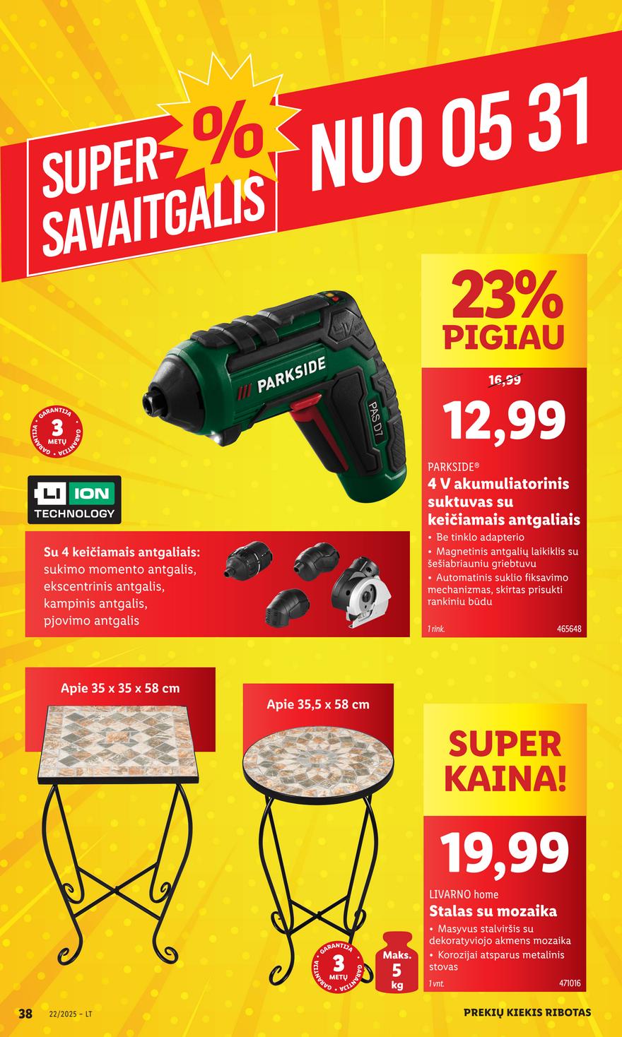 Lidl ne maisto leidinys akcijos nuo 
  2025-05-26 iki 
  2025-06-01 | Leidinukas.lt puslapis 38