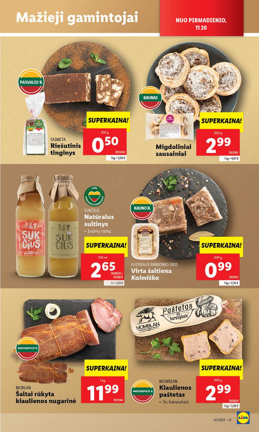 Lidl pasiūlymai akcijos nuo 
  2023-11-20 iki 
  2023-11-26 | Leidinukas.lt puslapis 15