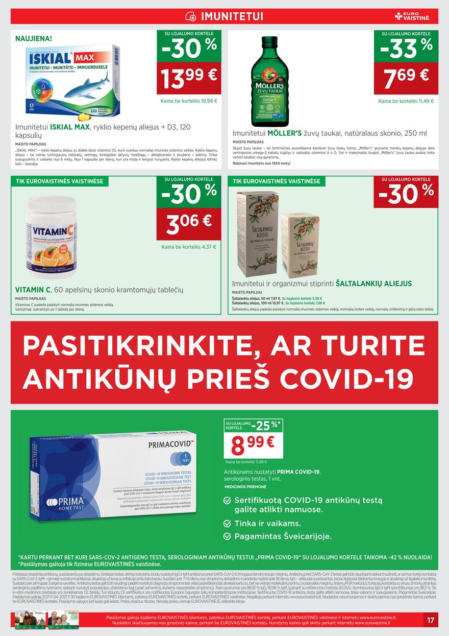 Euro vaistinė leidinys akcijos nuo 
  2021-11-01 iki 
  2021-11-30 | Leidinukas.lt puslapis 17