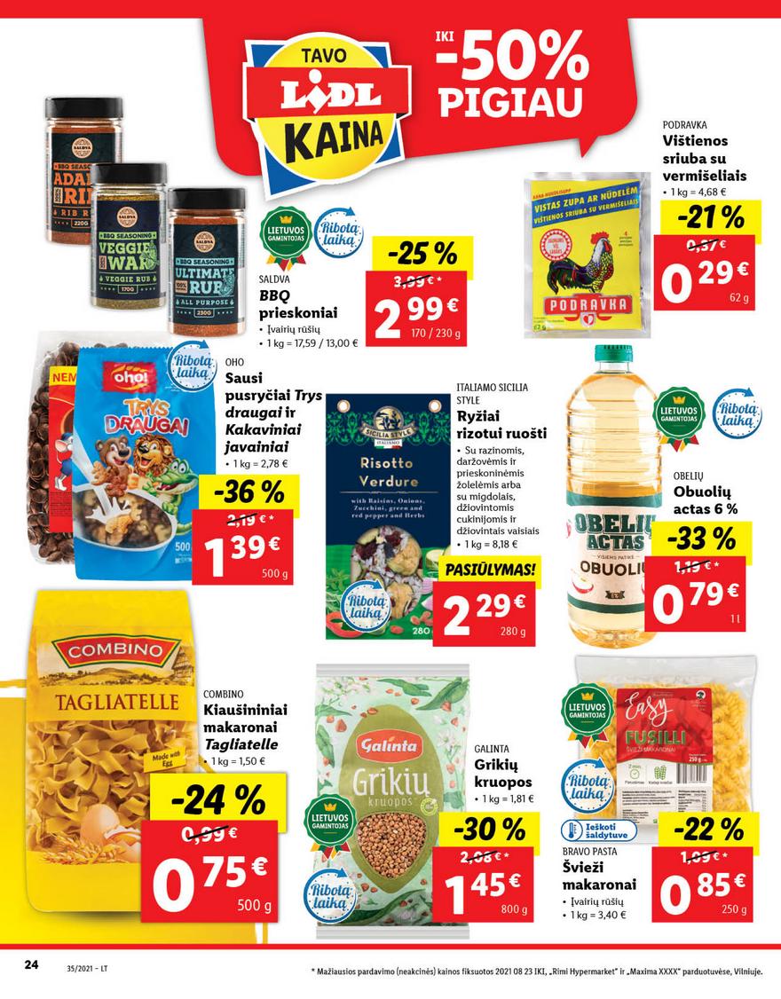 Lidl maisto prekių pasiūlymai akcijos nuo 
  2021-08-30 iki 
  2021-09-05 | Leidinukas.lt puslapis 24