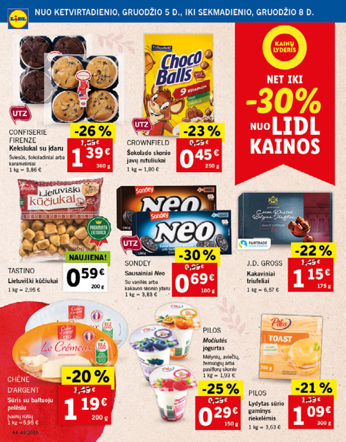 Lidl savaitinis leidinys akcijos nuo 
  2019-12-02 iki 
  2019-12-08 | Leidinukas.lt puslapis 44
