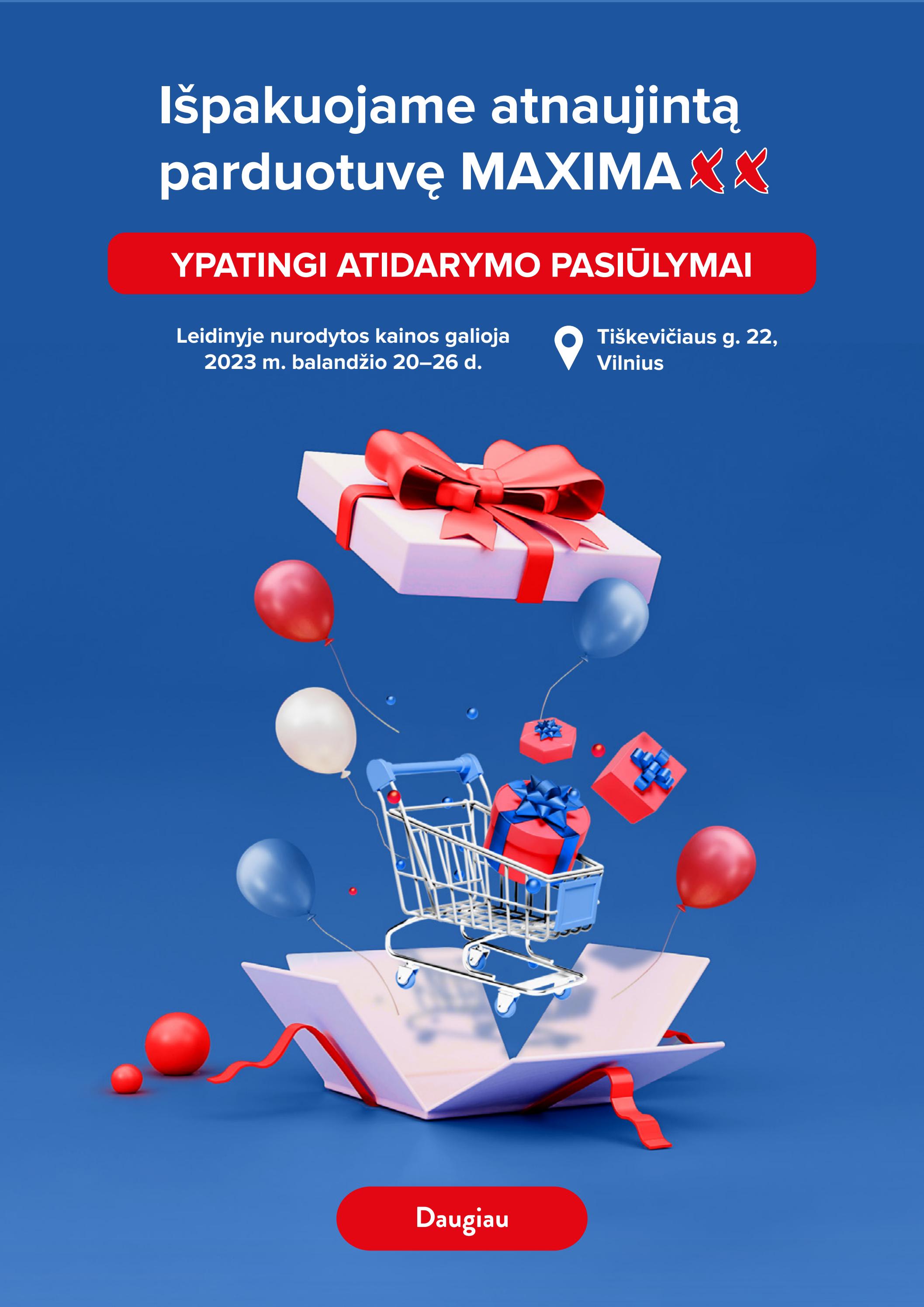 Maxima kaininis leidinys akcijos nuo 
  2023-04-25 iki 
  2023-05-01 | Leidinukas.lt puslapis 37
