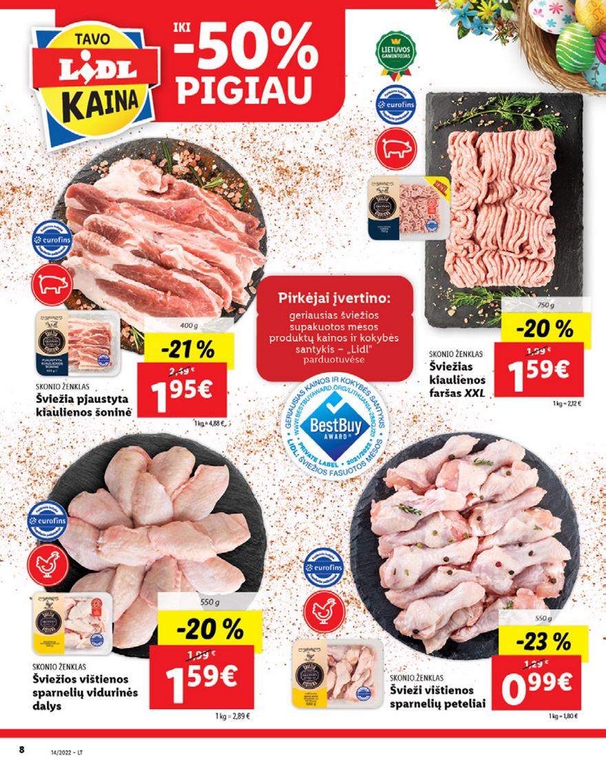 Lidl maisto prekių pasiūlymai akcijos nuo 
  2022-04-04 iki 
  2022-04-10 | Leidinukas.lt puslapis 8