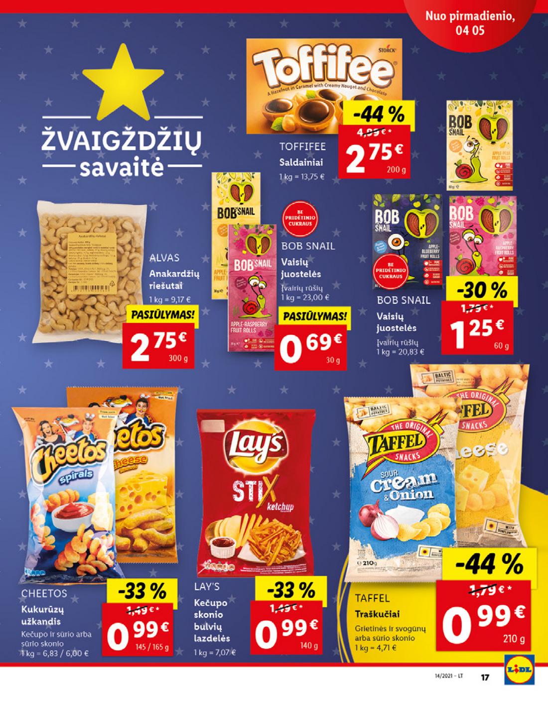 Lidl maisto prekių pasiūlymai akcijos nuo 
  2021-04-05 iki 
  2021-04-11 | Leidinukas.lt puslapis 17