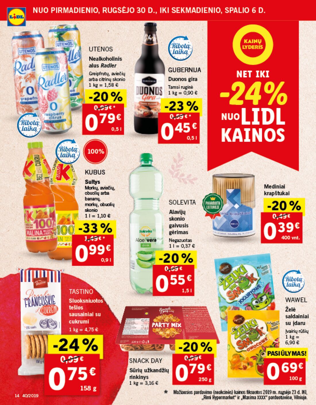 Lidl savaitinis leidinys akcijos nuo 
  2019-09-30 iki 
  2019-10-06 | Leidinukas.lt puslapis 14