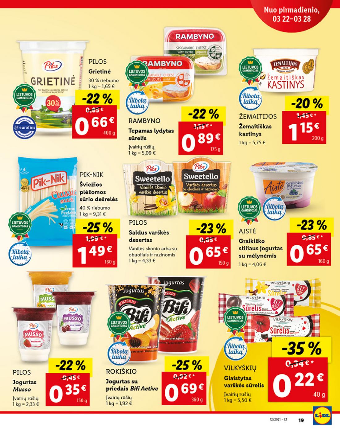 Lidl maisto prekių pasiūlymai akcijos nuo 
  2021-03-22 iki 
  2021-03-28 | Leidinukas.lt puslapis 19