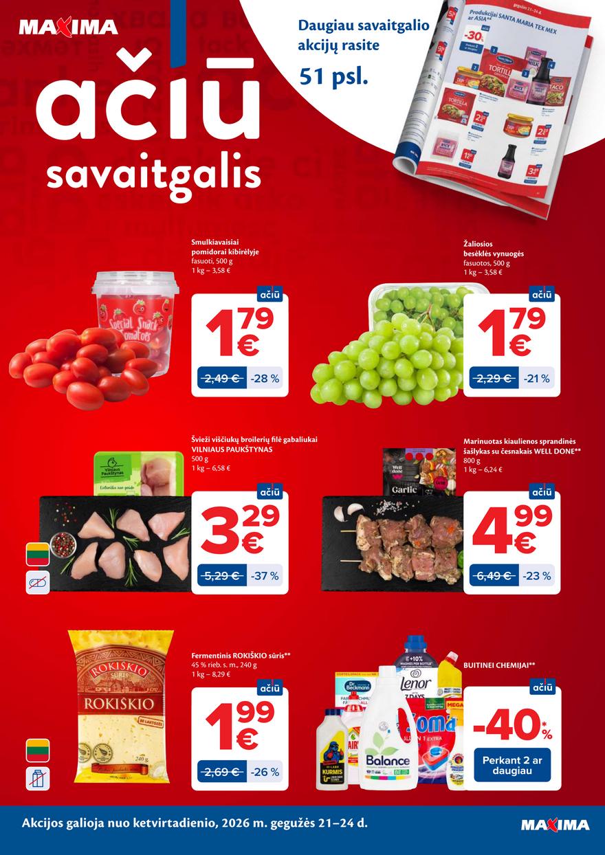 Maxima leidinys akcijos nuo 
  2026-05-19 iki 
  2026-05-25 | Leidinukas.lt puslapis 52