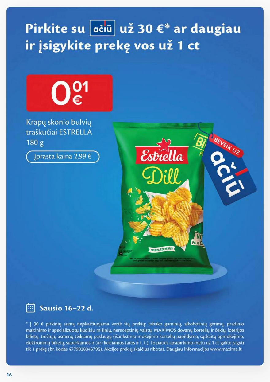 Maxima kaininis leidinys akcijos nuo 
  2024-01-16 iki 
  2024-01-22 | Leidinukas.lt puslapis 16