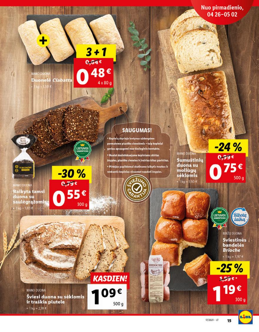 Lidl maisto prekių pasiūlymai akcijos nuo 
  2021-04-26 iki 
  2021-05-02 | Leidinukas.lt puslapis 15
