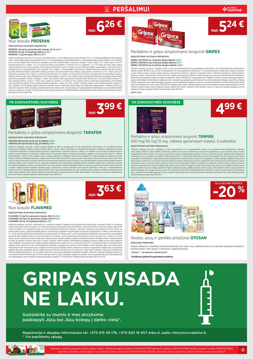 Euro vaistinė leidinys akcijos nuo 
  2022-11-01 iki 
  2022-11-30 | Leidinukas.lt puslapis 11