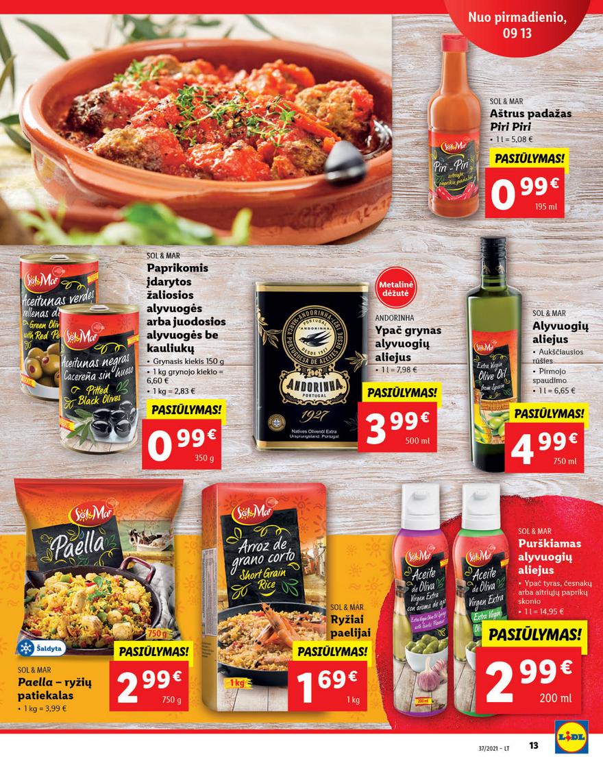 Lidl maisto prekių pasiūlymai akcijos nuo 
  2021-09-13 iki 
  2021-09-19 | Leidinukas.lt puslapis 13