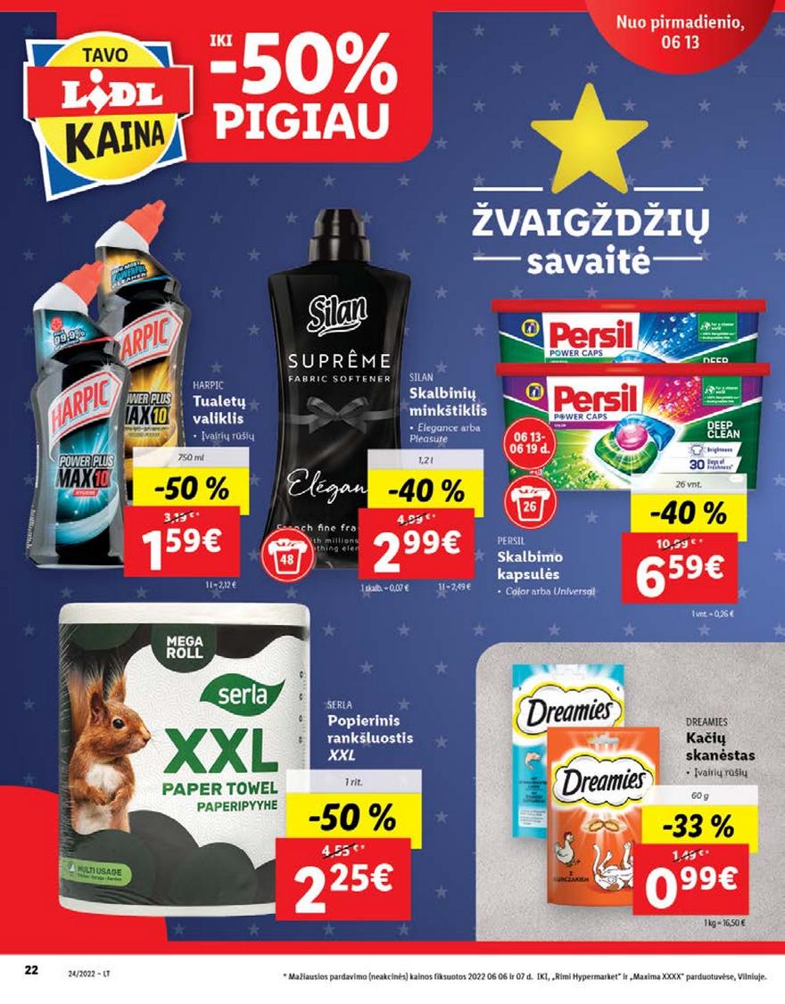Lidl pasiūlymai akcijos nuo 
  2022-06-13 iki 
  2022-06-19 | Leidinukas.lt puslapis 22
