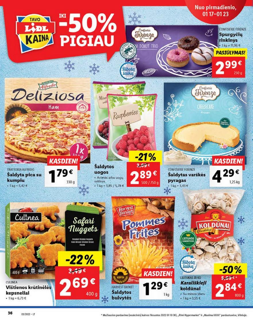 Lidl maisto prekių pasiūlymai akcijos nuo 
  2022-01-17 iki 
  2022-01-23 | Leidinukas.lt puslapis 36