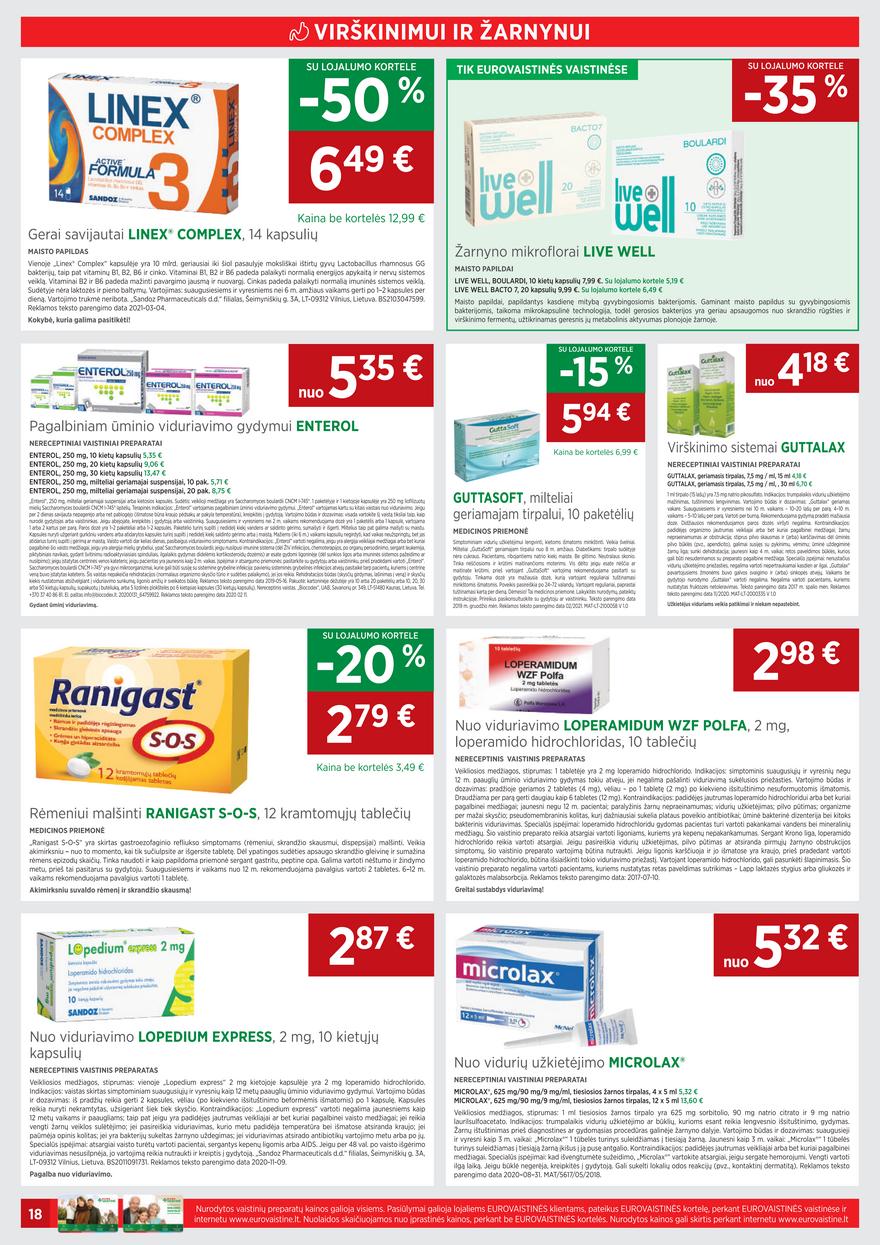 Euro vaistinė leidinys akcijos nuo 
  2021-10-01 iki 
  2021-11-03 | Leidinukas.lt puslapis 18