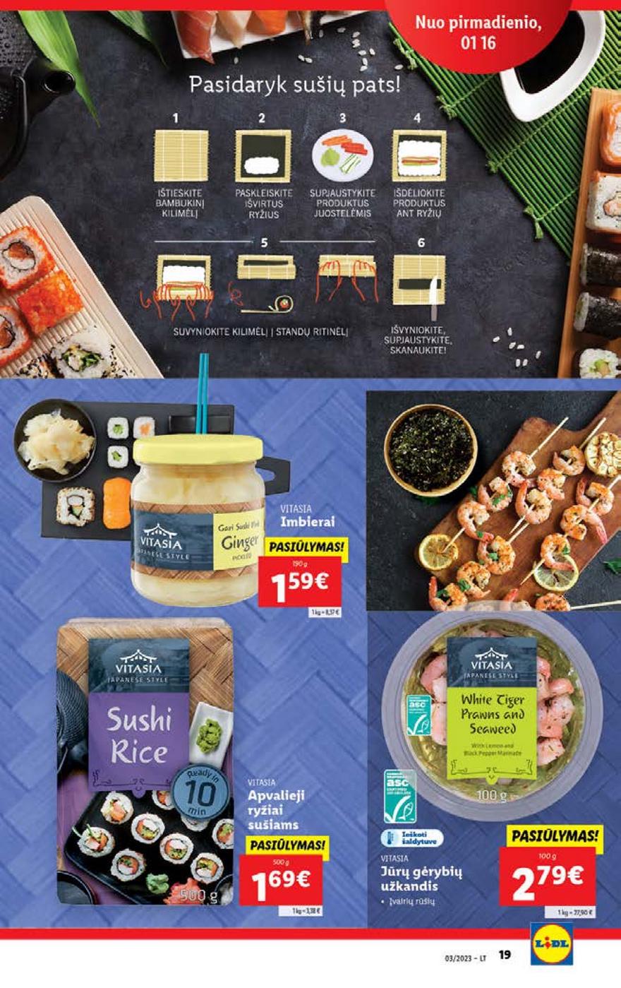 Lidl maisto prekių pasiūlymai akcijos nuo 
  2023-01-16 iki 
  2023-01-22 | Leidinukas.lt puslapis 19