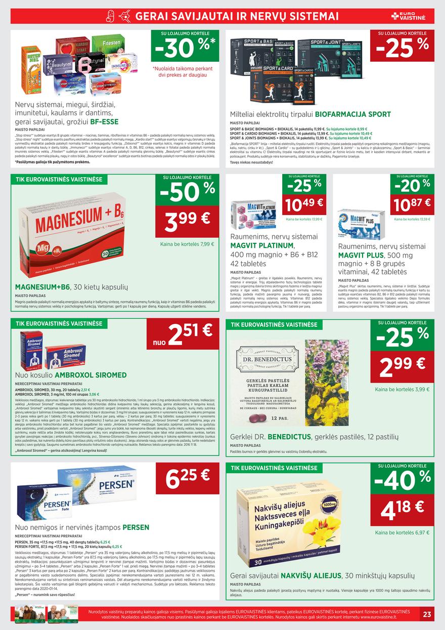 Euro vaistinė leidinys akcijos nuo 
  2022-10-01 iki 
  2022-10-31 | Leidinukas.lt puslapis 23