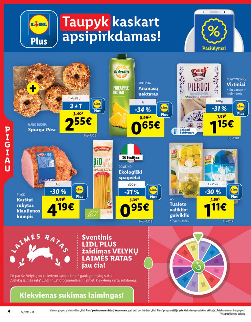 Lidl maisto prekių pasiūlymai akcijos nuo 
  2022-04-04 iki 
  2022-04-10 | Leidinukas.lt puslapis 4