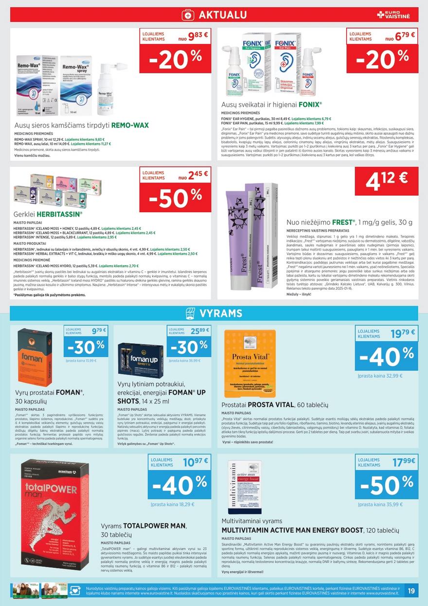 Euro vaistinė katalogas akcijos nuo 
  2025-06-01 iki 
  2025-06-30 | Leidinukas.lt puslapis 19