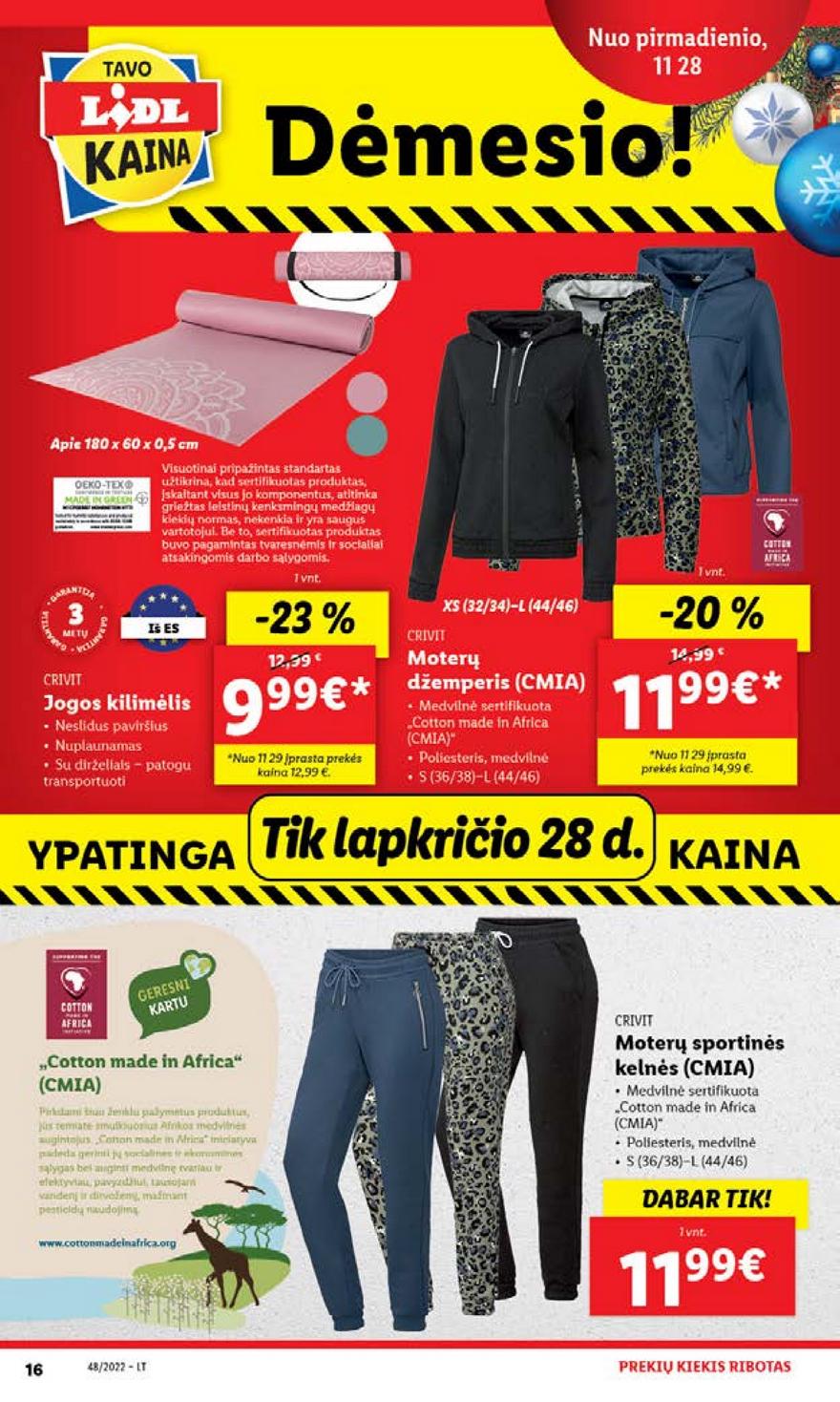 Lidl pasiūlymai akcijos nuo 
  2022-11-28 iki 
  2022-12-04 | Leidinukas.lt puslapis 16