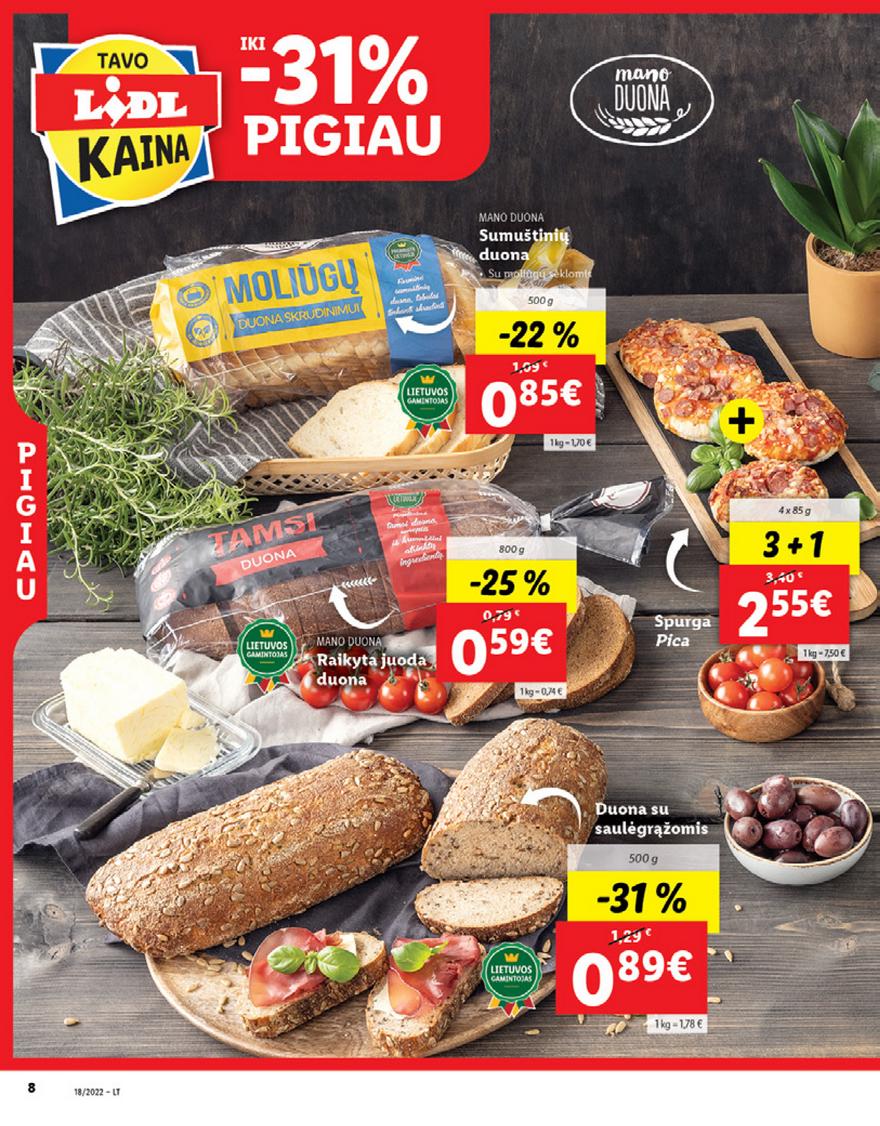 Lidl maisto prekių pasiūlymai akcijos nuo 
  2022-05-02 iki 
  2022-05-08 | Leidinukas.lt puslapis 8