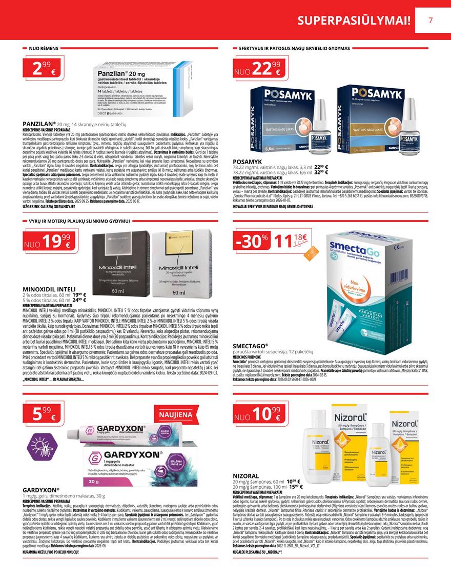 Gintarinės vaistinės leidinys akcijos nuo 
  2026-07-01 iki 
  2026-07-31 | Leidinukas.lt puslapis 7