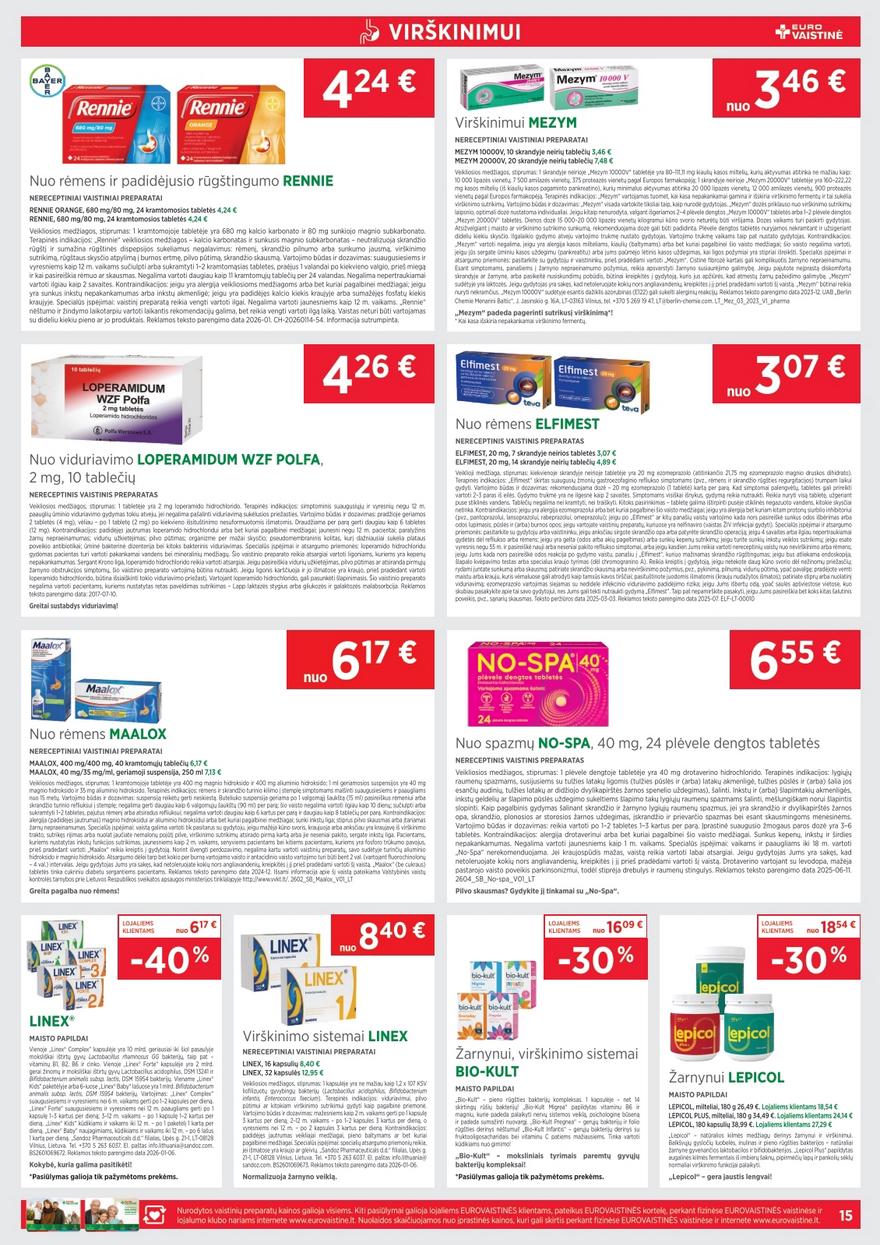 Euro vaistinė katalogas akcijos nuo 
  2026-06-01 iki 
  2026-06-30 | Leidinukas.lt puslapis 15