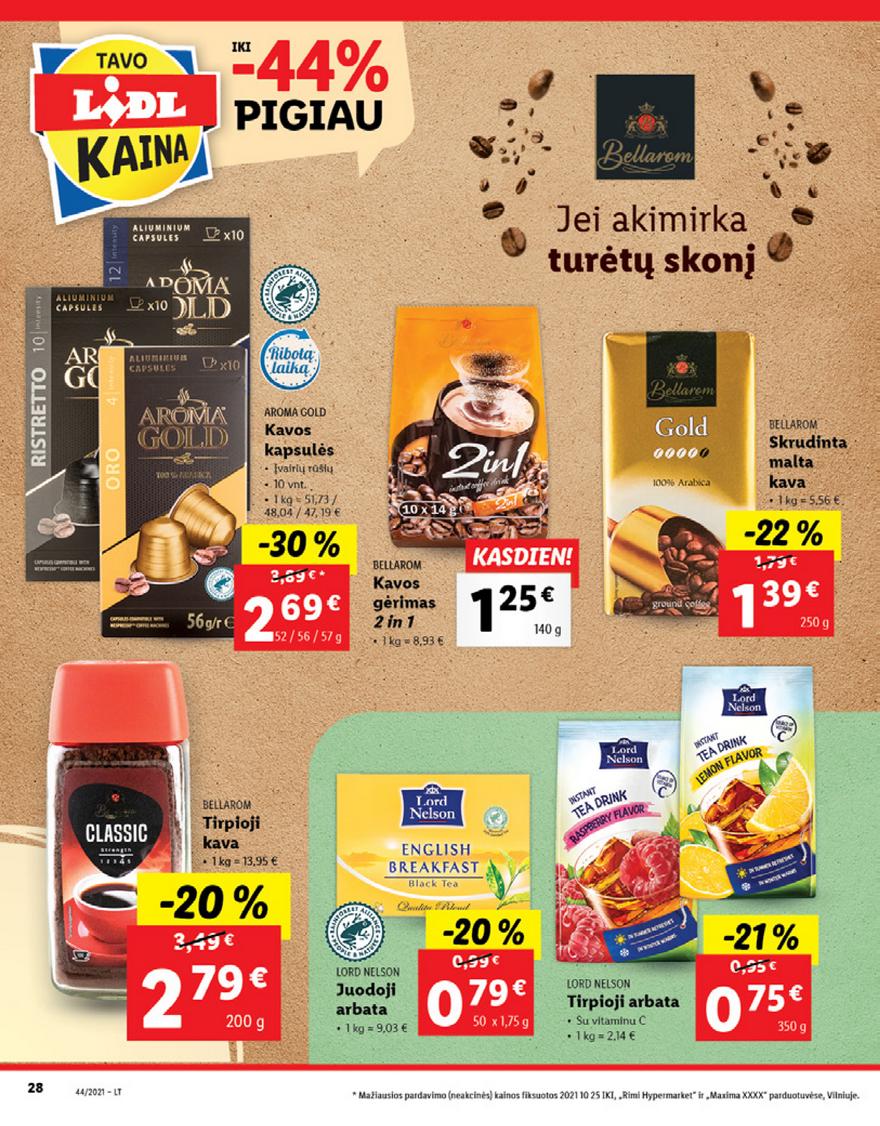 Lidl maisto prekių pasiūlymai akcijos nuo 
  2021-11-01 iki 
  2021-11-07 | Leidinukas.lt puslapis 28